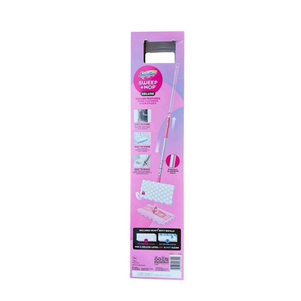 Swifter Wicked PINK Sweep & Mop Deluxe 2-in1 Kit Limited Edition HTF